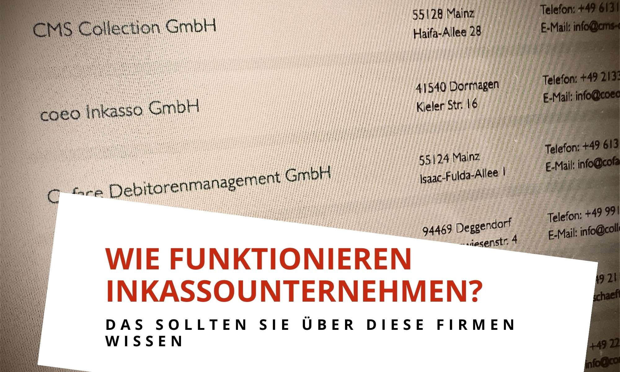 Wie Funktionieren Inkassounternehmen?